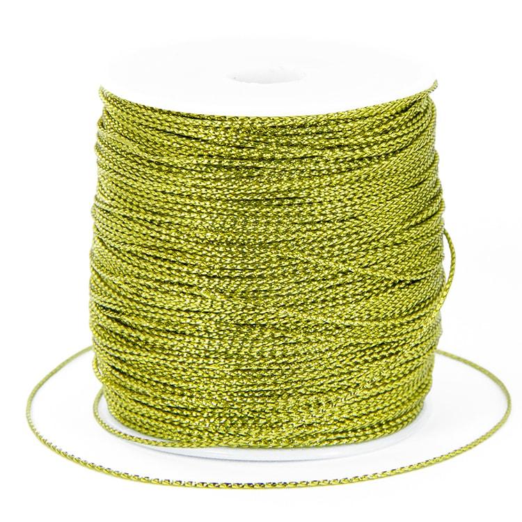 Шнур Декоративний Металізований Плетений, Золотистий, 1мм, 20 м, фото 1
