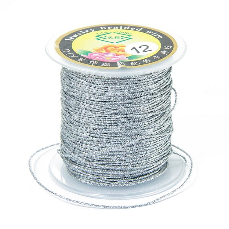 Шнур Металізований Круглий, Сріблястий, 1мм, 10 м, фото 1