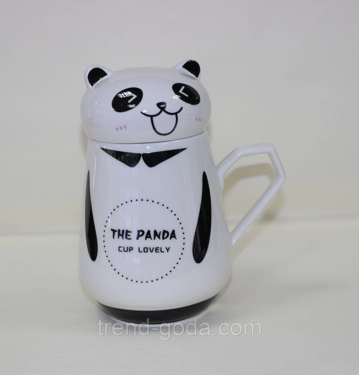 Кружка керамічна з кришкою, Панда