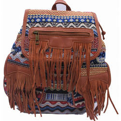 Ранець тканинний "Орнамент" кантрі, бахрома (32*30*17 см.) 2 кольорів
