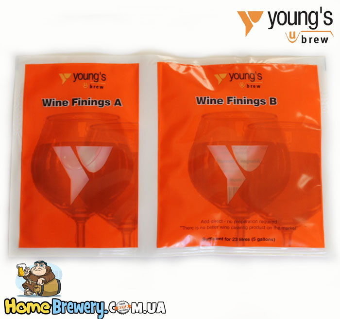 Засіб для освітлення вина та браги Young's Wine Finings
