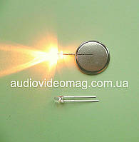 Світлодіод 3V 3 мм, колір ЖОВТИЙ, яскравий