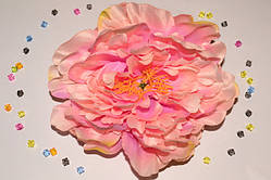 Штучна головка півонії, цв.пестро-рожевий