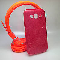 Чехол для Samsung J500 / J5 (2015) силиконовый противоударный блестящий Glitter Case красный