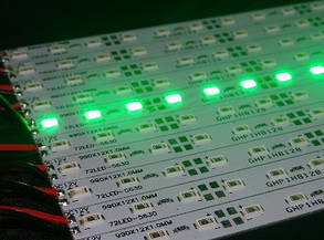 Світлодіодна стрічка Premium SMD 5630/72 12V зелена IP20 1м на алюмінієвій підкладці Код.57985, фото 3