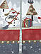 Новогодняя ткань польская снеговики, елки и подарки на сером, фото 3