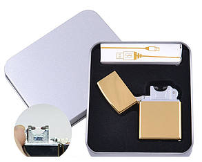 Електроімпульсна запальничка USB 4887 в подарунковій коробці, фото 3