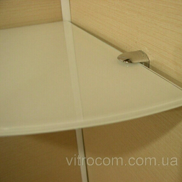 Полиця скляна кутова 5 мм бежева 20×20 см