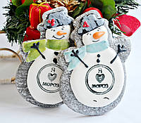 Медовий імбирний пряник "Сніговик Люблю Мороз" Найкращий подарунок до Нового року