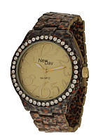 Часы NewDay женские на браслете леопардовые леопардовый светло-коричневый