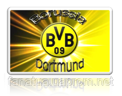 Магніт прямокутний акриловий на холодильник ФК Боруссія Дортмунд 80х50 мм