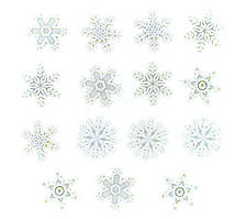 Ґудзики Dress It Up Snow, Сніжинки, Новий рік/Різдво-набір/13шт