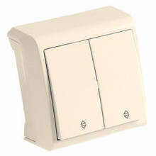 Вимикач прохідний 2-клав. VIKO Vera крем