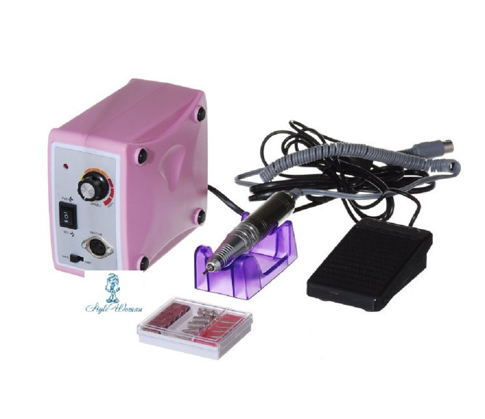 Фрезерний апарат фрезер Nail Drill Set ZS-701 65вт 35 000 обертів рожевий