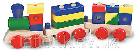 Дерев'яна іграшка кубики Потяг із кубиків ТМ Melissa&Doug, фото 1