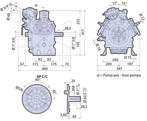 Насос для обприскувача Annovi Reverberi BHA 150 AP C/C, фото 4
