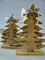 Ялинка новорічна,23х15,5 см, дерево, сувенір новорічний настільний, Дніпр