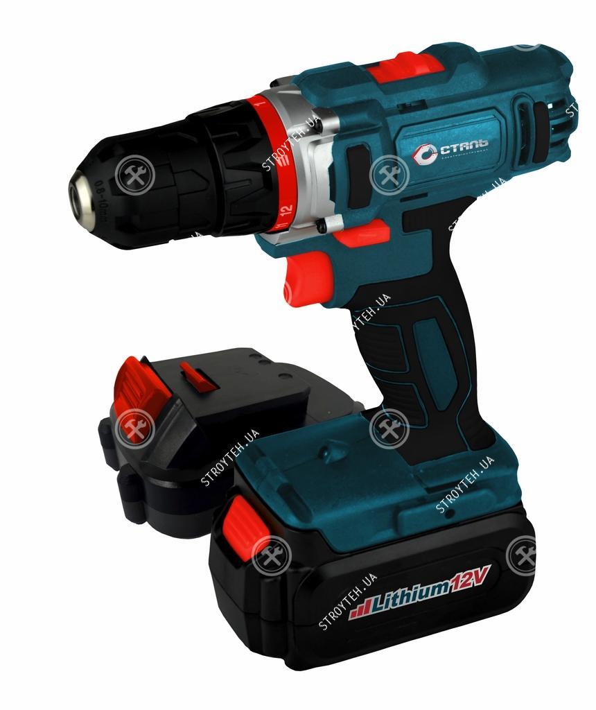 Акумуляторна дриль-шуруповерт + кейс Сталь ШЛ 1215-2 Б2