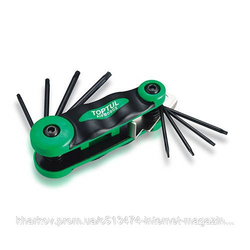 Набор складной ключей TORX: T6-T25 (материал CRV-6150) TOPTUL AIFB0802