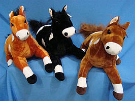 Кінь 40 см лежачи м'яка дитяча плюшева іграшка конячка