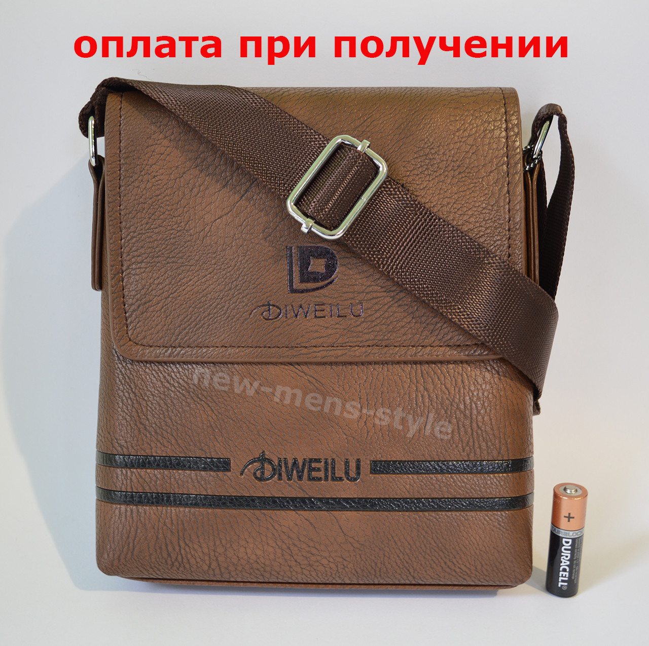 Чоловіча шкіряна фірмова сумка барсетка DIWEILU Polo класика купити, фото 1