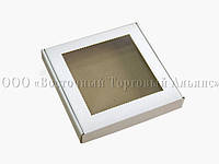 Упаковка для печенья с прозрачным окошком - Белая - 200х200х30 мм