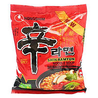 Корейська локшина швидкого приготування Гостра з грибами Nongshim Shin Ramyun noodle soup Рамен 120 г