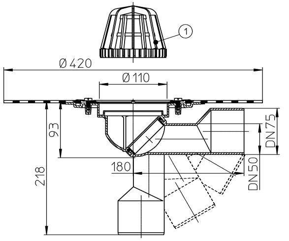 Купить Трап/воронка для плоской кровли, балконов и террас HL80.3H ...