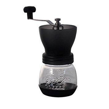 Ручна кавомолка Tiamo Grinder Fat Black з керамічними жорнами і регулюванням рівня помелу
