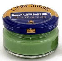 Увлажняющий крем для обуви Saphir Creme Surfine зелёная трава (49) 50 мл