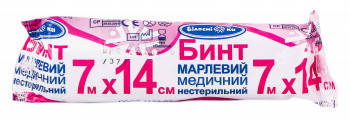 Бинт марлевий медичний Білоснеіжка 7*14 нестерильний,