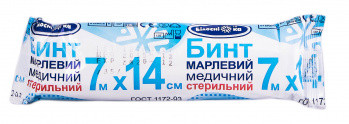 Бинт марлевий медичний Білосніжка 7*14 стерильний