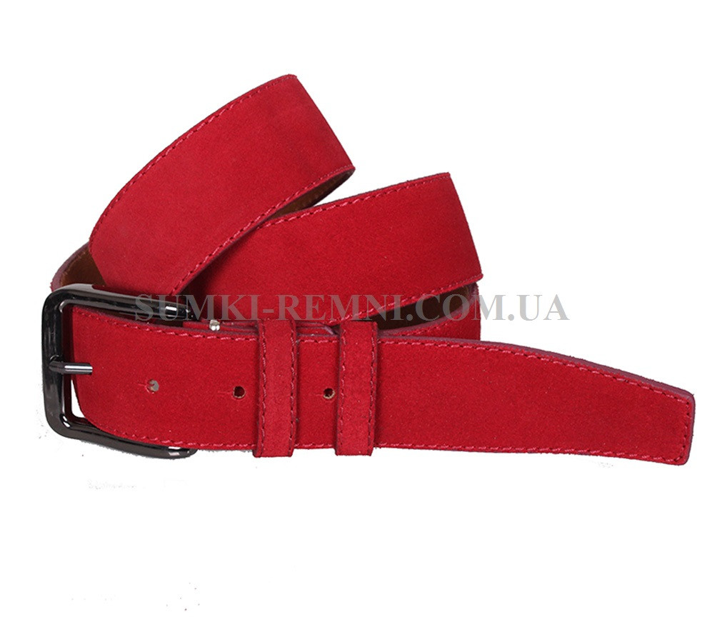 Чоловічий ремінь з натуральної шкіри під джинси TESS098-10 червоний, фото 1