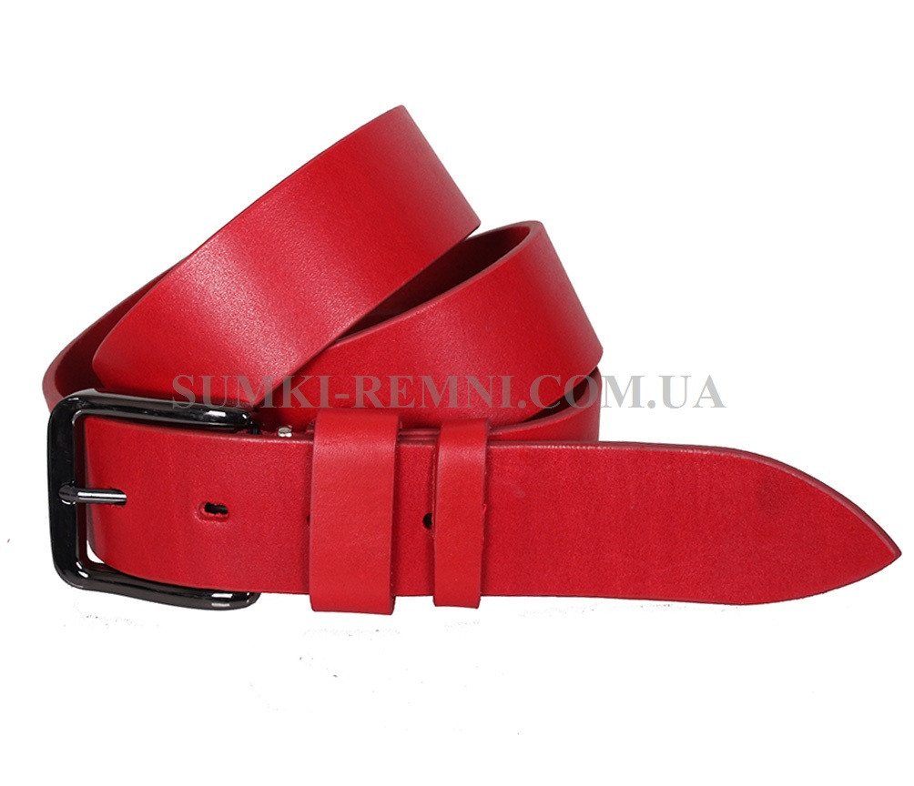 Чоловічий ремінь з натуральної шкіри під джинси TESS098-08 червоний, фото 1