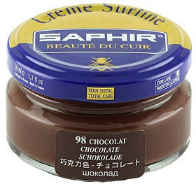 Зволожувальний крем для взуття Saphir Creme Surfine шоколад (98) 50 мл