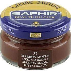 Зволожувальний крем для взуття Saphir Creme Surfine середньо-коричневий (37) 50 мл