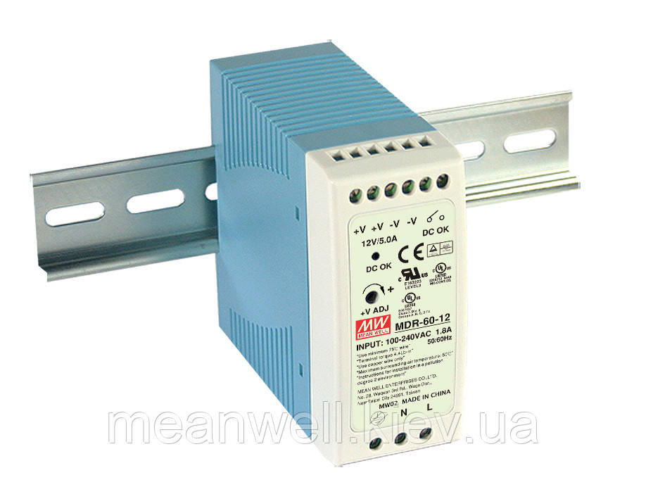 MDR-60-24 Блок живлення на Din-рейку Mean well 60 вт, 24 в, 2,5 А