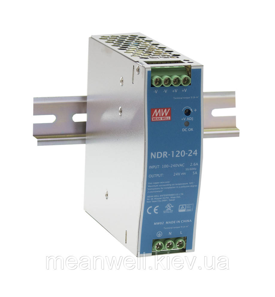 NDR-120-12 Блок живлення на Din-рейку Mean Well 120вт, 12 в, 10 А