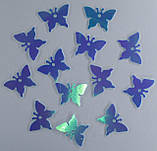 Паєтки Метелики (блакитні). Розмір 17х12 мм. No32, фото 2