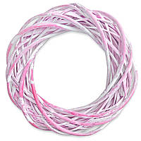 Вінок із лози 30 см рожевий