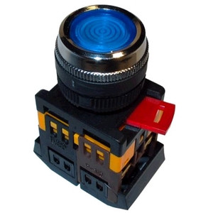 Кнопка ABLFS-22 синій d22мм неон/240В 1з+1р ІЕК