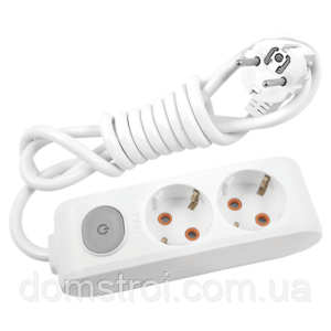 Подовжувач 2 гнізда 5 м із заземленням із кнопкою VIKO Multi-let