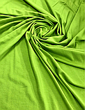 Тканина трикотаж (ш 180 см) колір салатова, 80% бавовна, 20% п/е для платтів, костюмів, прикраси. виробів., фото 2