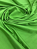 Тканина трикотаж (ш 180 см) колір салатова, 80% бавовна, 20% п/е для платтів, костюмів, прикраси. виробів., фото 3