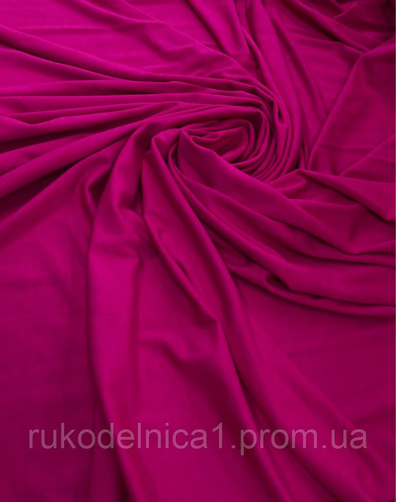 Тканина трикотаж (ш 180 см) колір малина, 80% бавовна, 20% п/е для платтів, костюмів, спідниць, оздоблення.