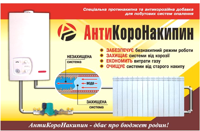 Протинакипні і антикорозійна добавка Антикоронакипин