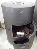 Буржуйка кругла сталева товстостінна з варильною комфоркой для приготування їжі, фото 3