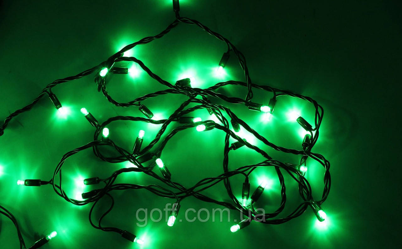 Новорічна гірлянда вулична 10 м, 100 led, зелений колір