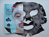 Киснева очисна тканинна маска для обличчя Purederm Deep Purifying Black O2 Bubble Mask Вугілля, фото 4