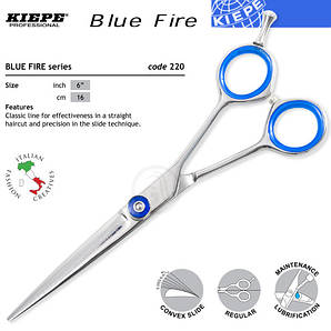 Перукарські ножиці KIEPE Blue Fire 220/6,0
